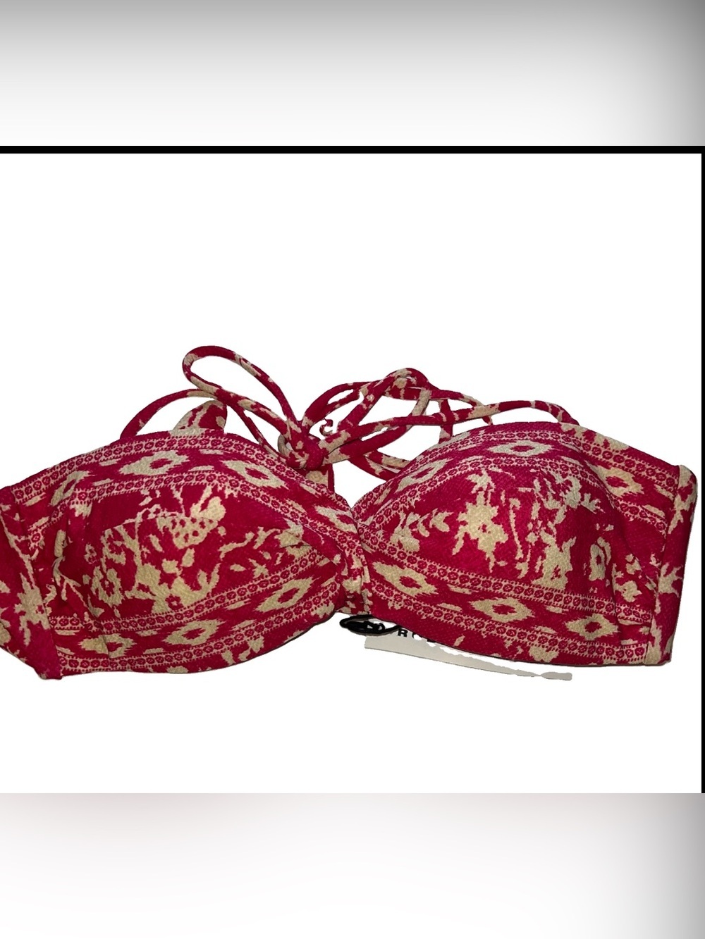 NWT Robin Piccone Womens Floral Tie Bikini Top Swim sz XS